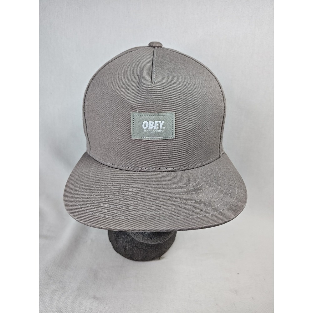 Obey Worldwide Men's Gray Snapback OSFA Hat Baseball Cap Adjustable Lightweight